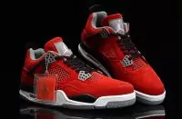 jordan 4 hommes air nubuck haut dessus chaussures basket ball promotion rouge